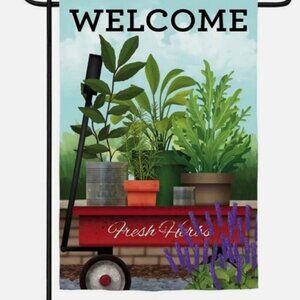 NEW Evergreen Red Wagon 12.5 x 18 inch Garden Flag